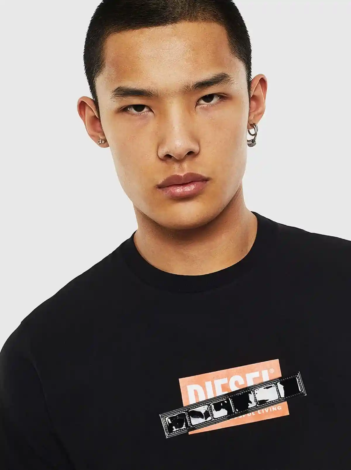 Black Logo T-shirt with PVC tape