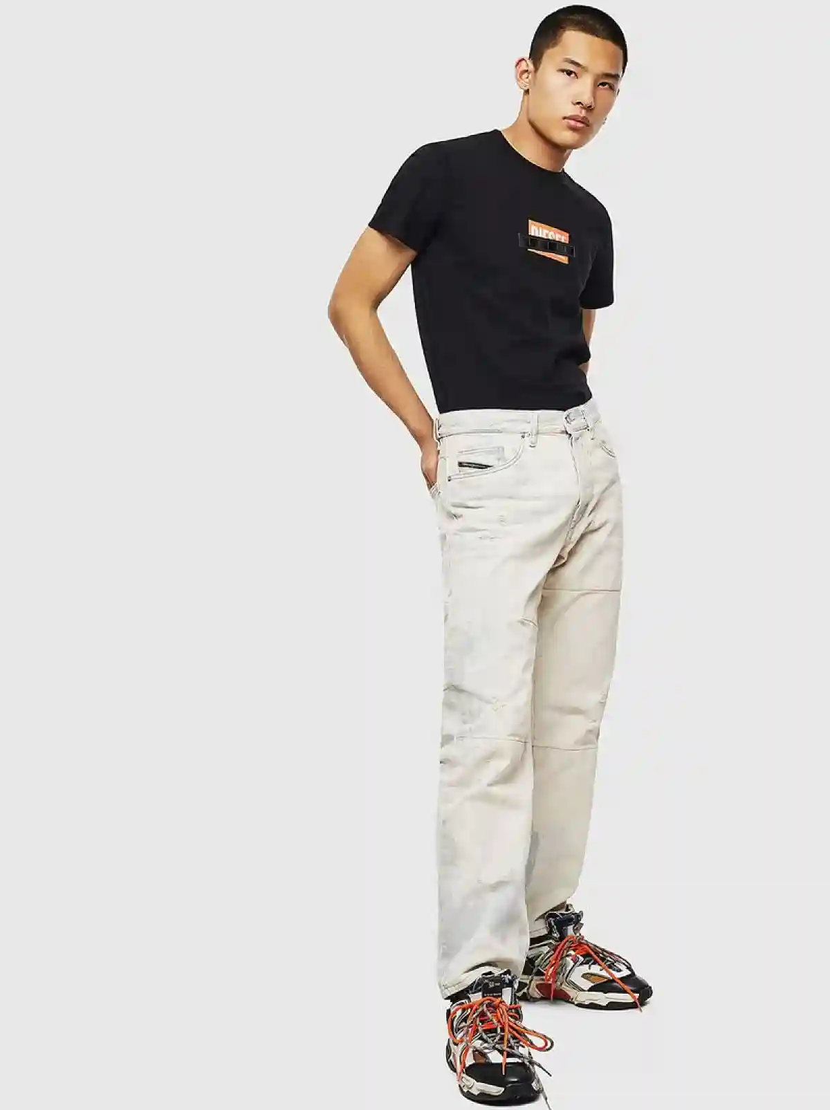 Black Logo T-shirt with PVC tape