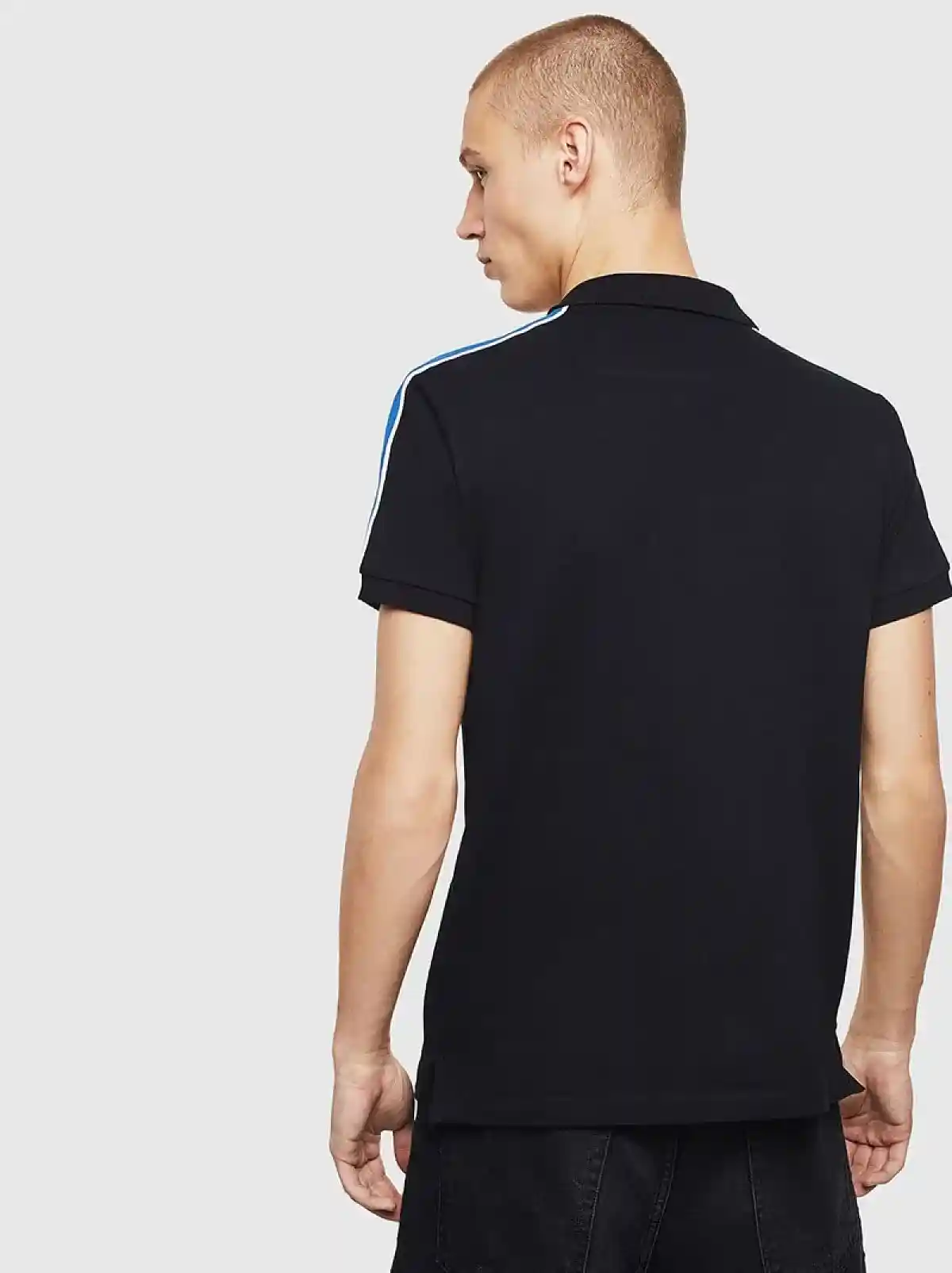 Black Polo shirt with striped bands