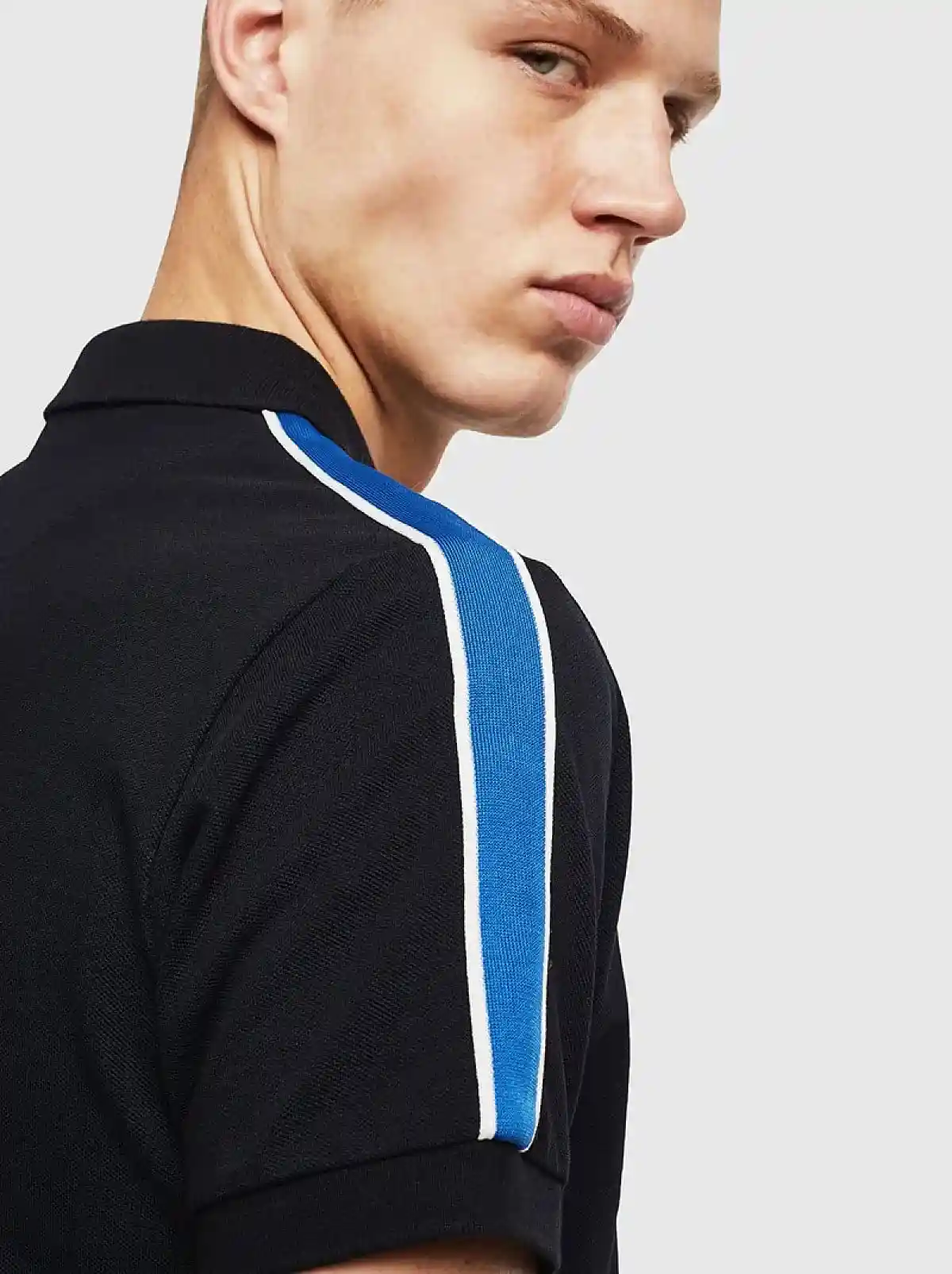 Black Polo shirt with striped bands