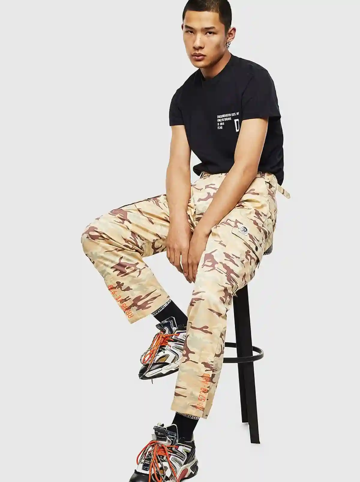 Black T-shirt with Diesel Industry print