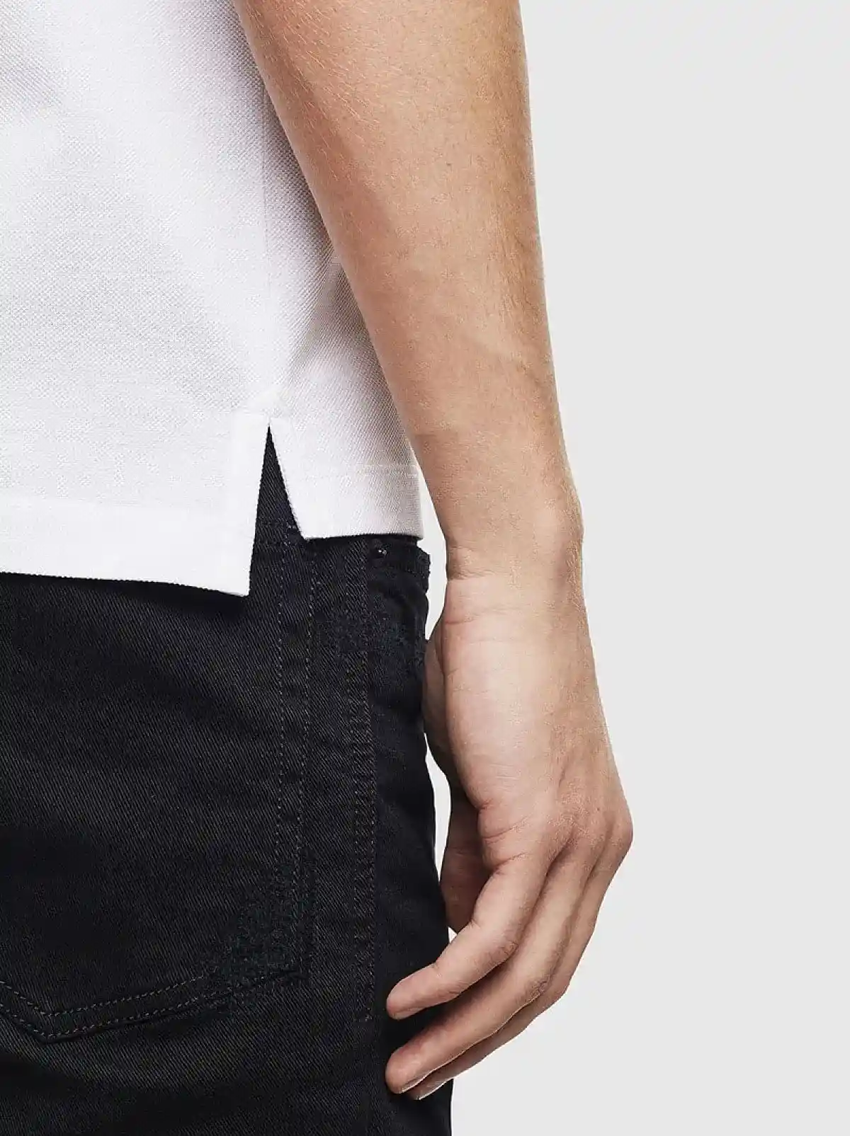 Black Colour-block polo shirt