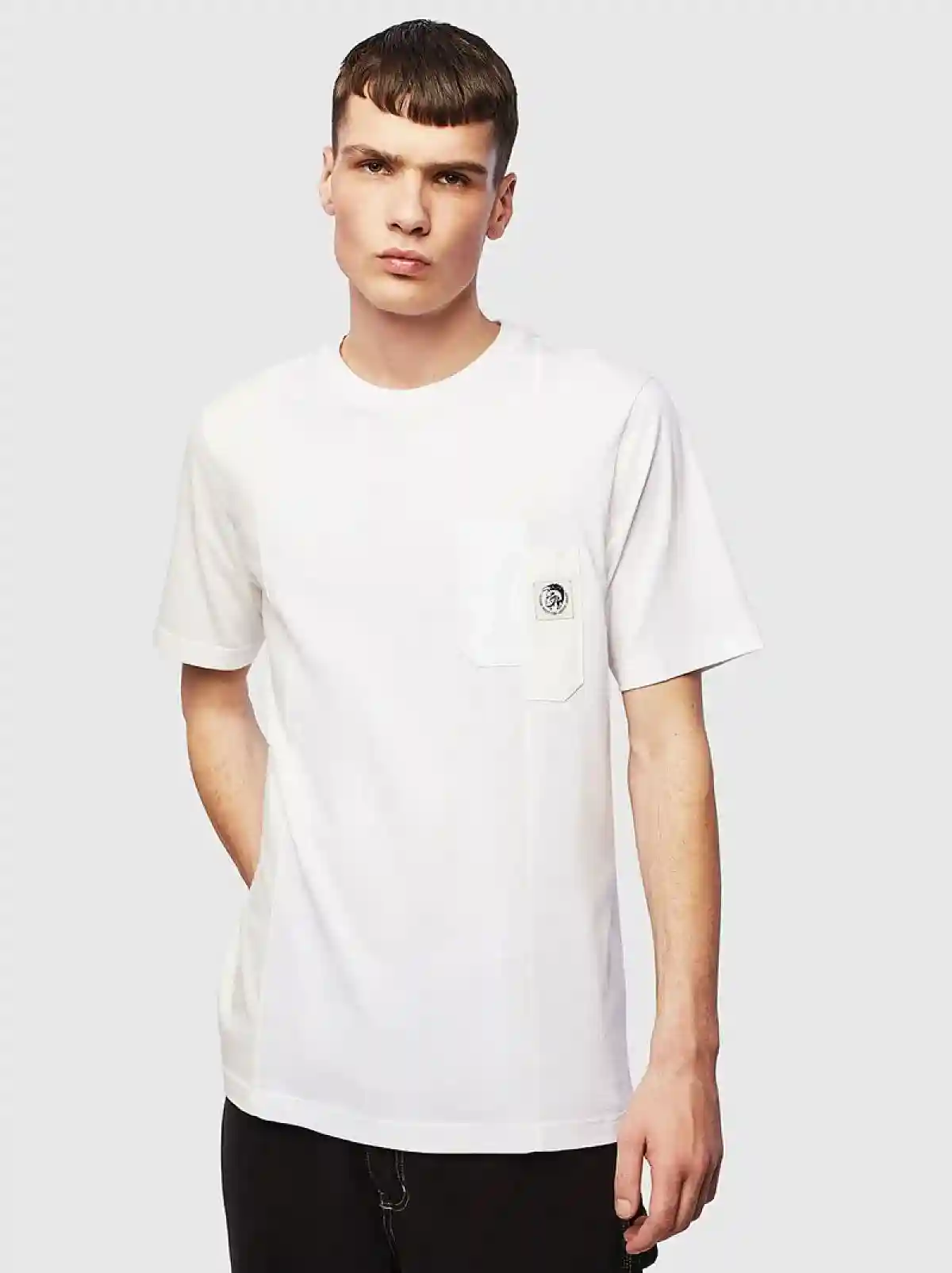 White Spliced T-shirt with Mohawk logo