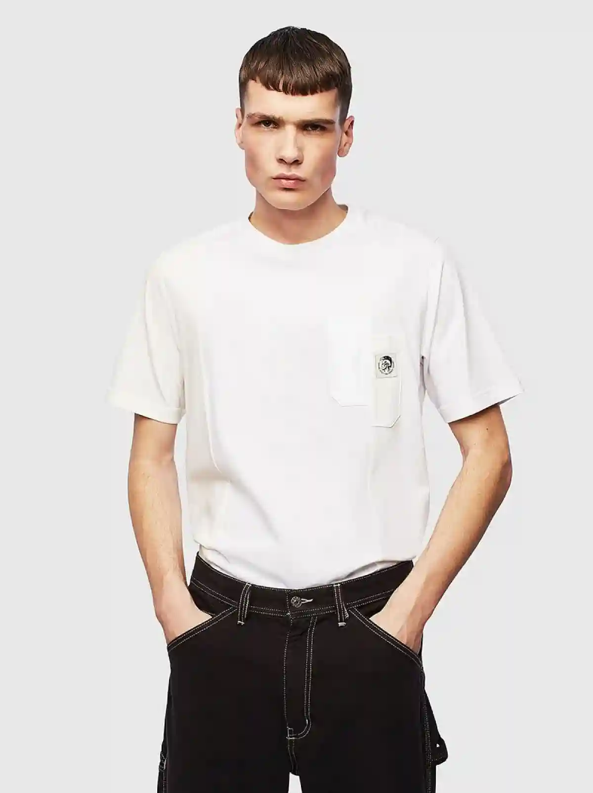 White Spliced T-shirt with Mohawk logo