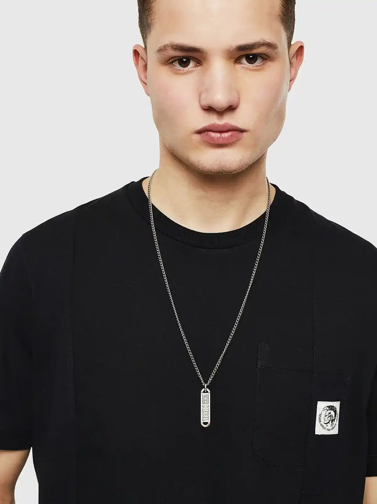 Black Spliced T-shirt with Mohawk logo