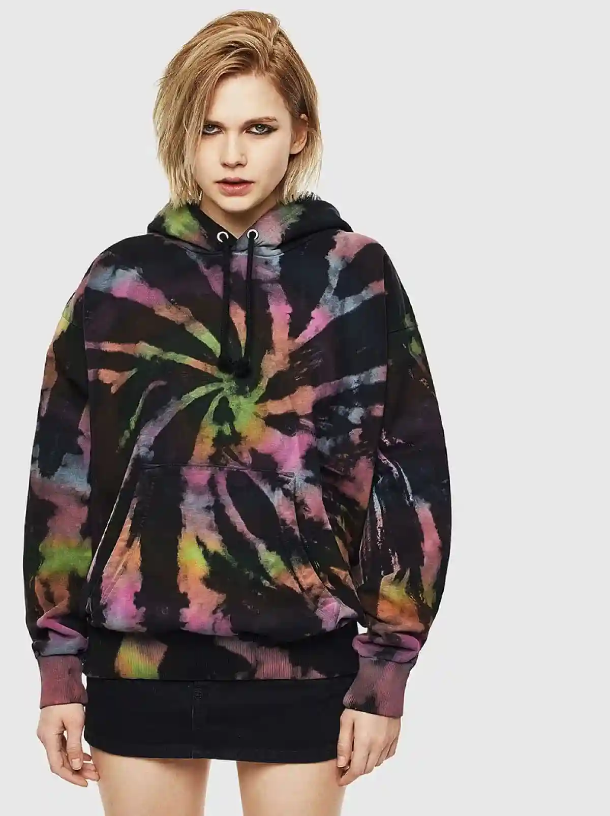 Black Psychedelic tie-dye hoodie