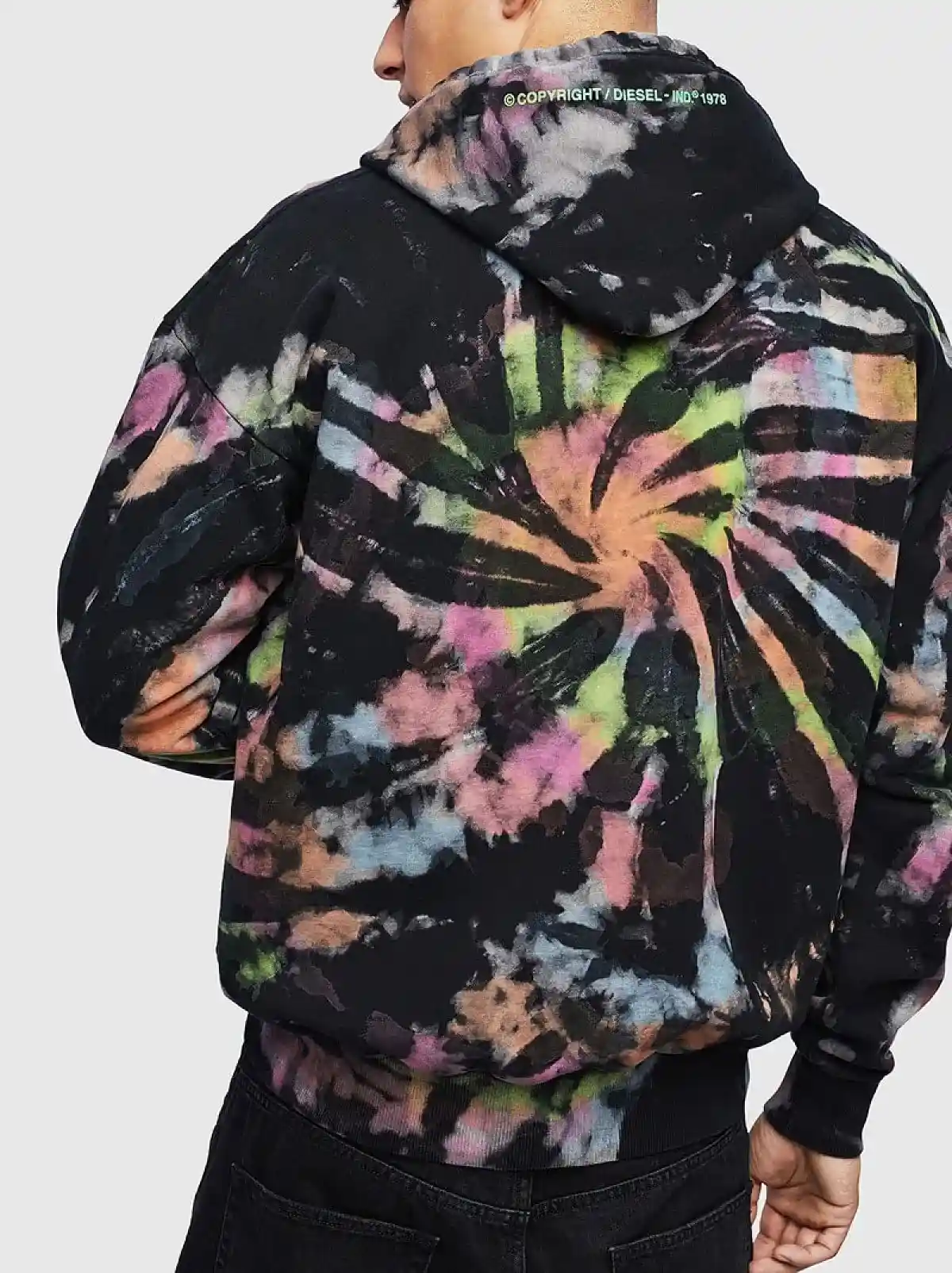 Black Psychedelic tie-dye hoodie