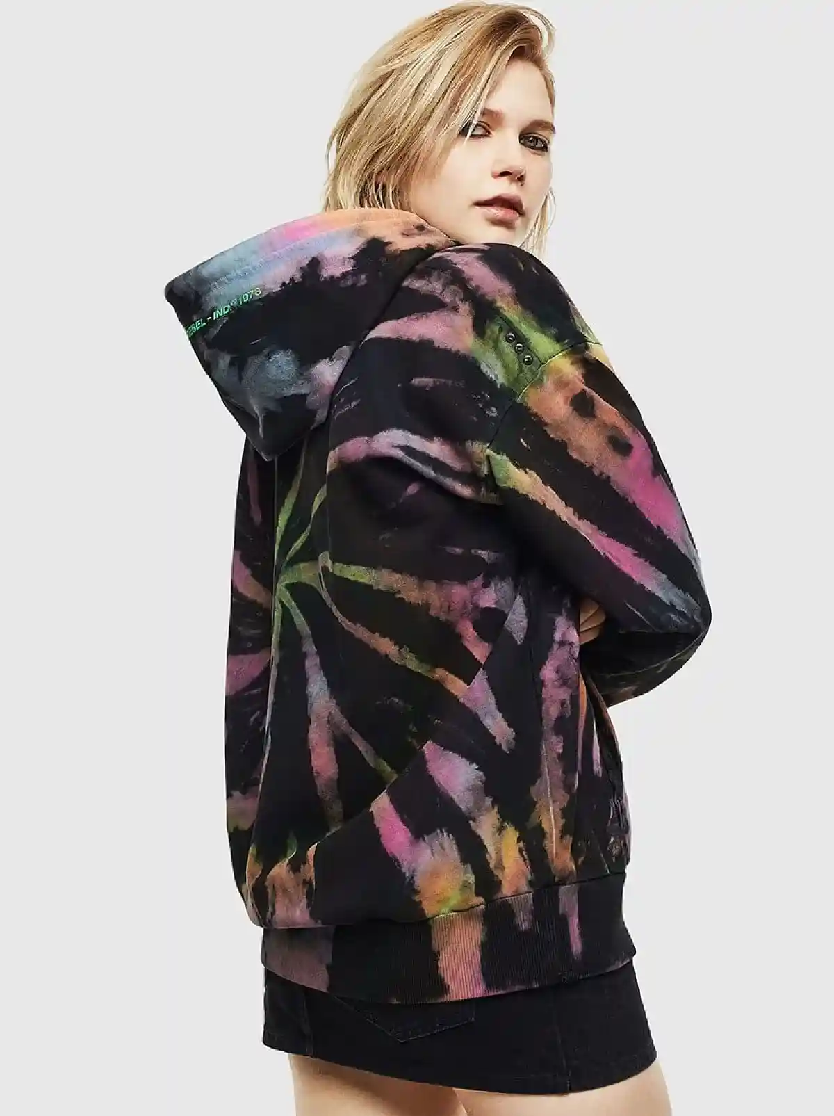 Black Psychedelic tie-dye hoodie