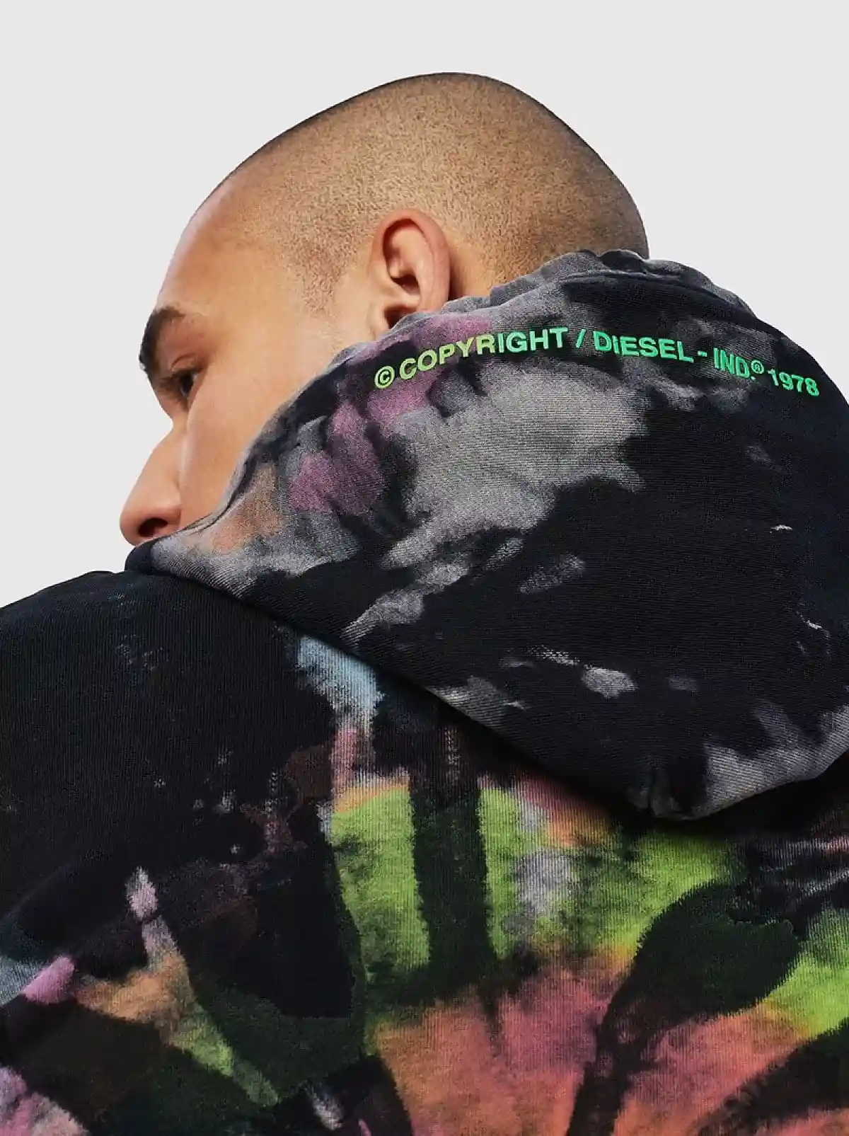 Black Psychedelic tie-dye hoodie