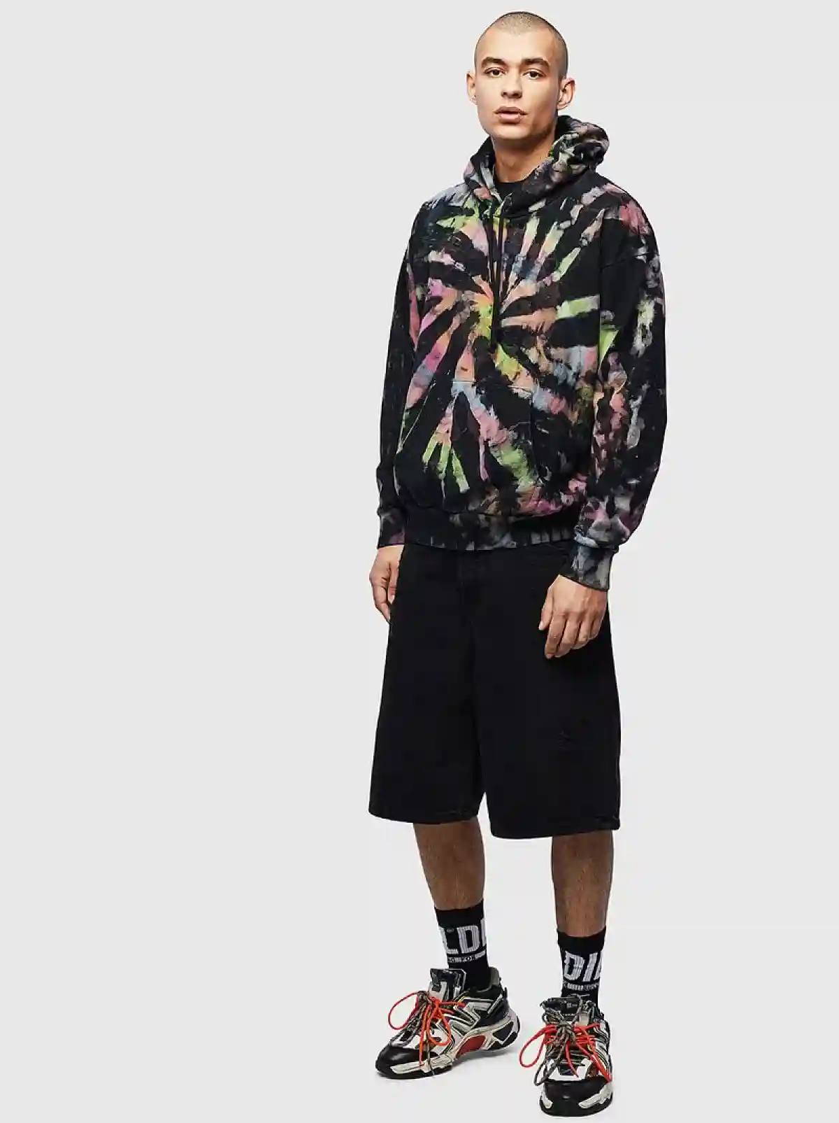 Black Psychedelic tie-dye hoodie