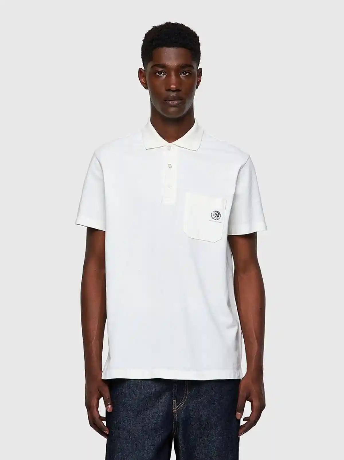 White Polo shirt with Mohawk patch