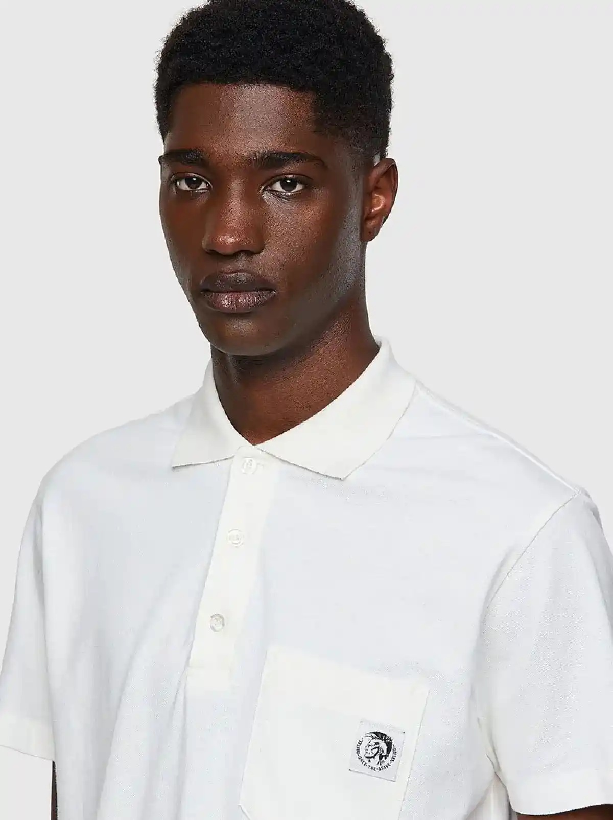 White Polo shirt with Mohawk patch