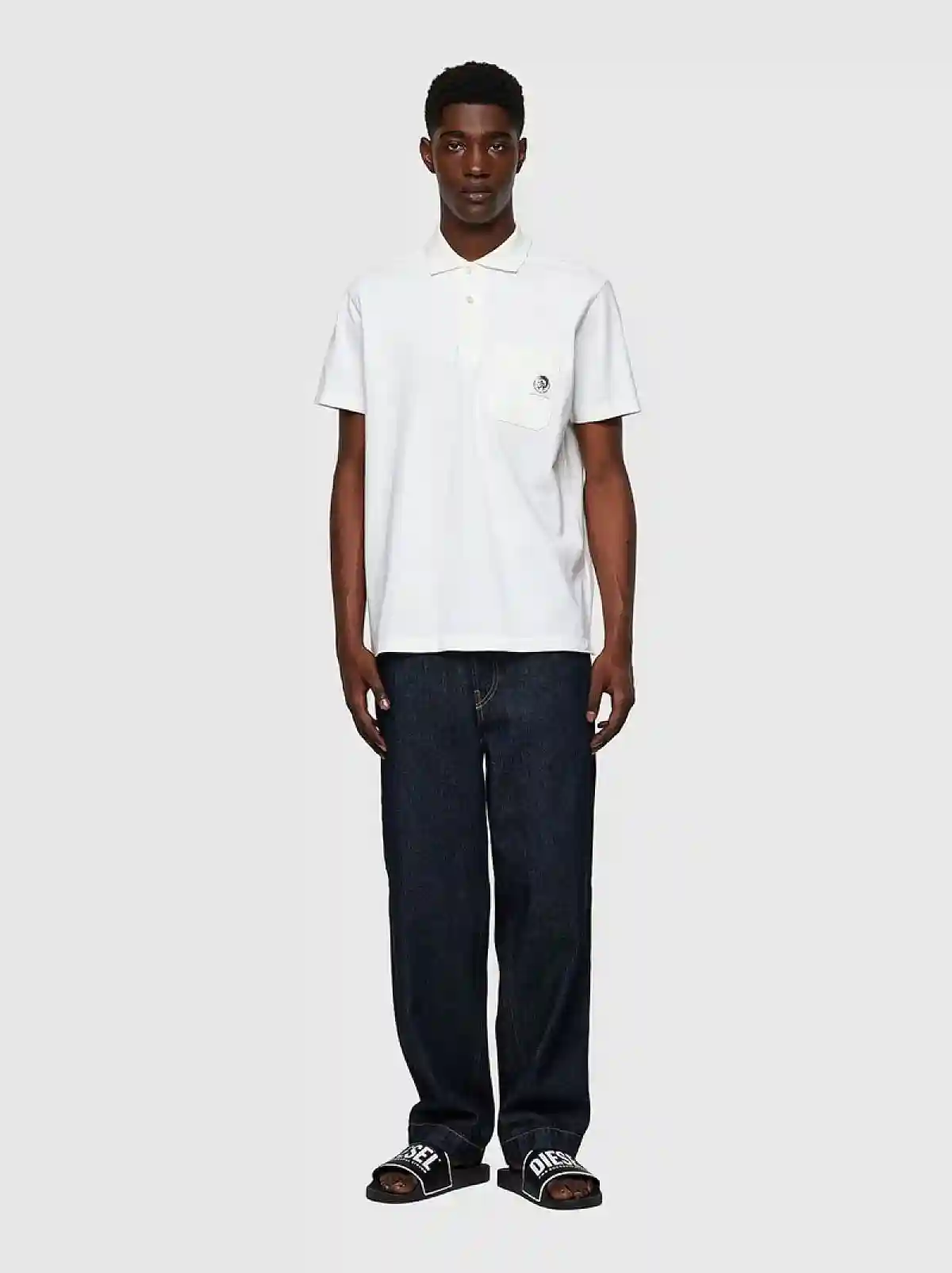 White Polo shirt with Mohawk patch