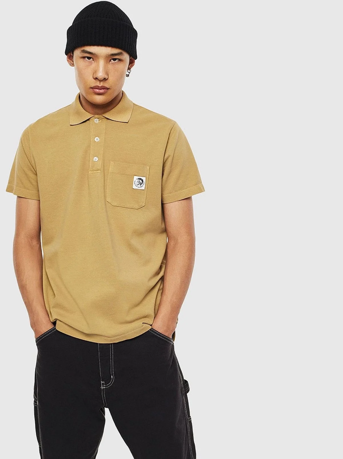 Brown Polo shirt with Mohawk patch