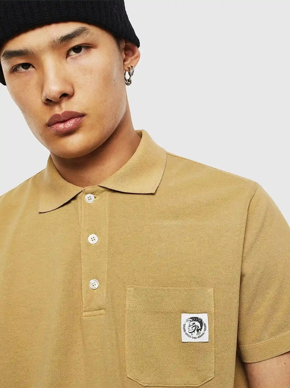 Brown Polo shirt with Mohawk patch