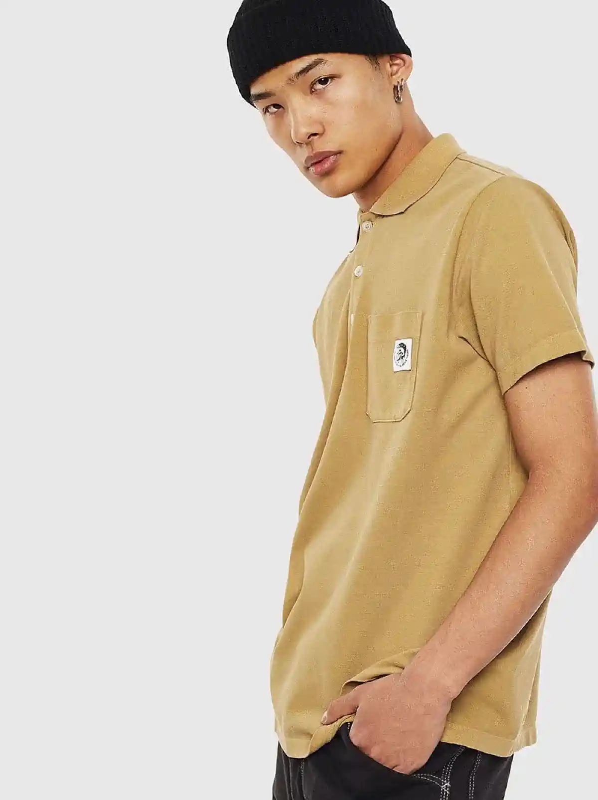 Brown Polo shirt with Mohawk patch