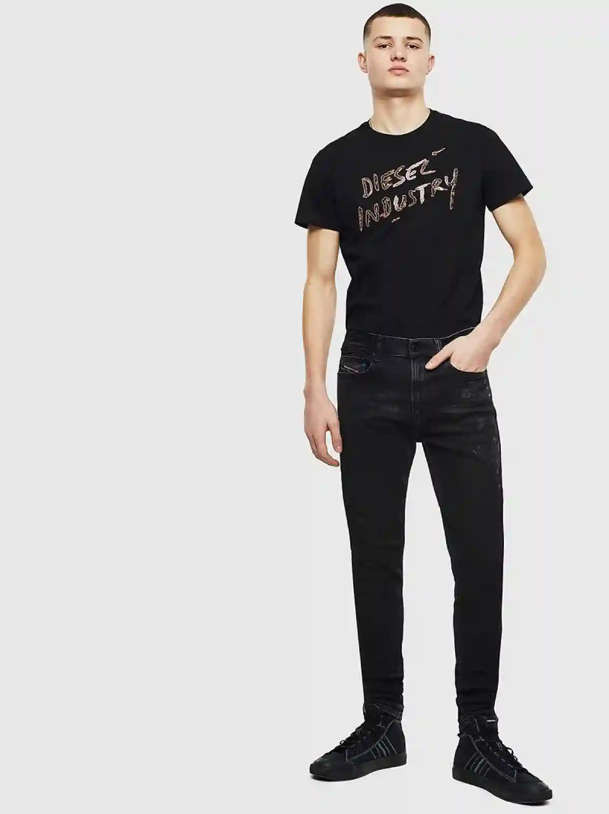 Black T-shirt with Diesel Industry logo