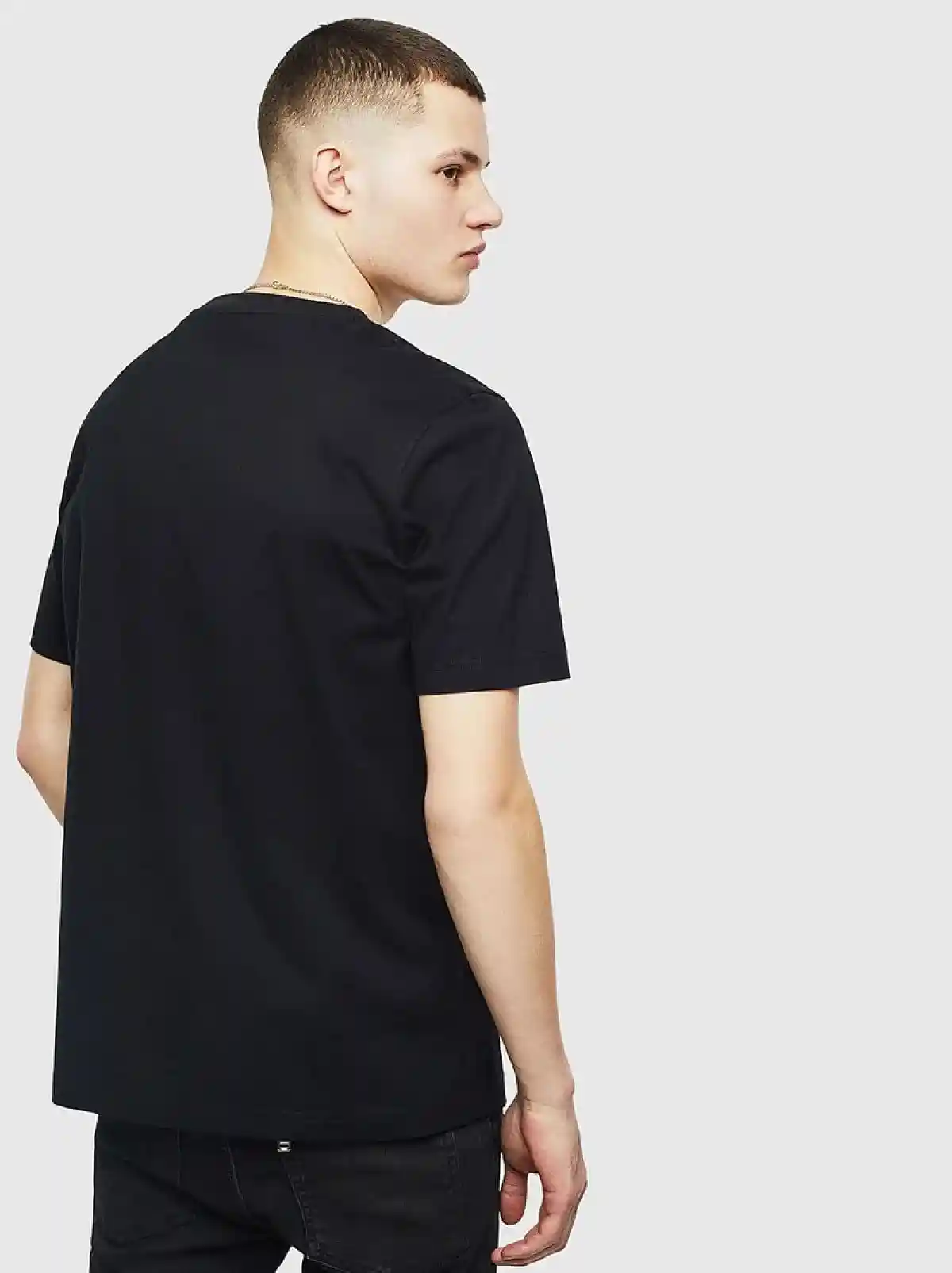 Black T-shirt with spiked logo print