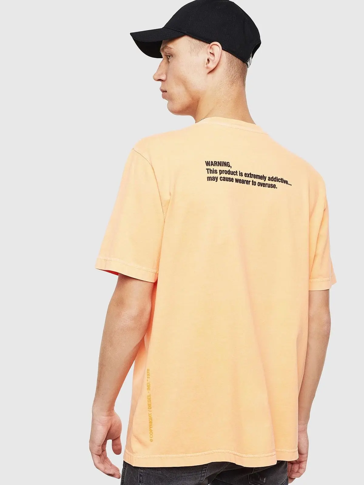 Orange Neon T-shirt with Warning print