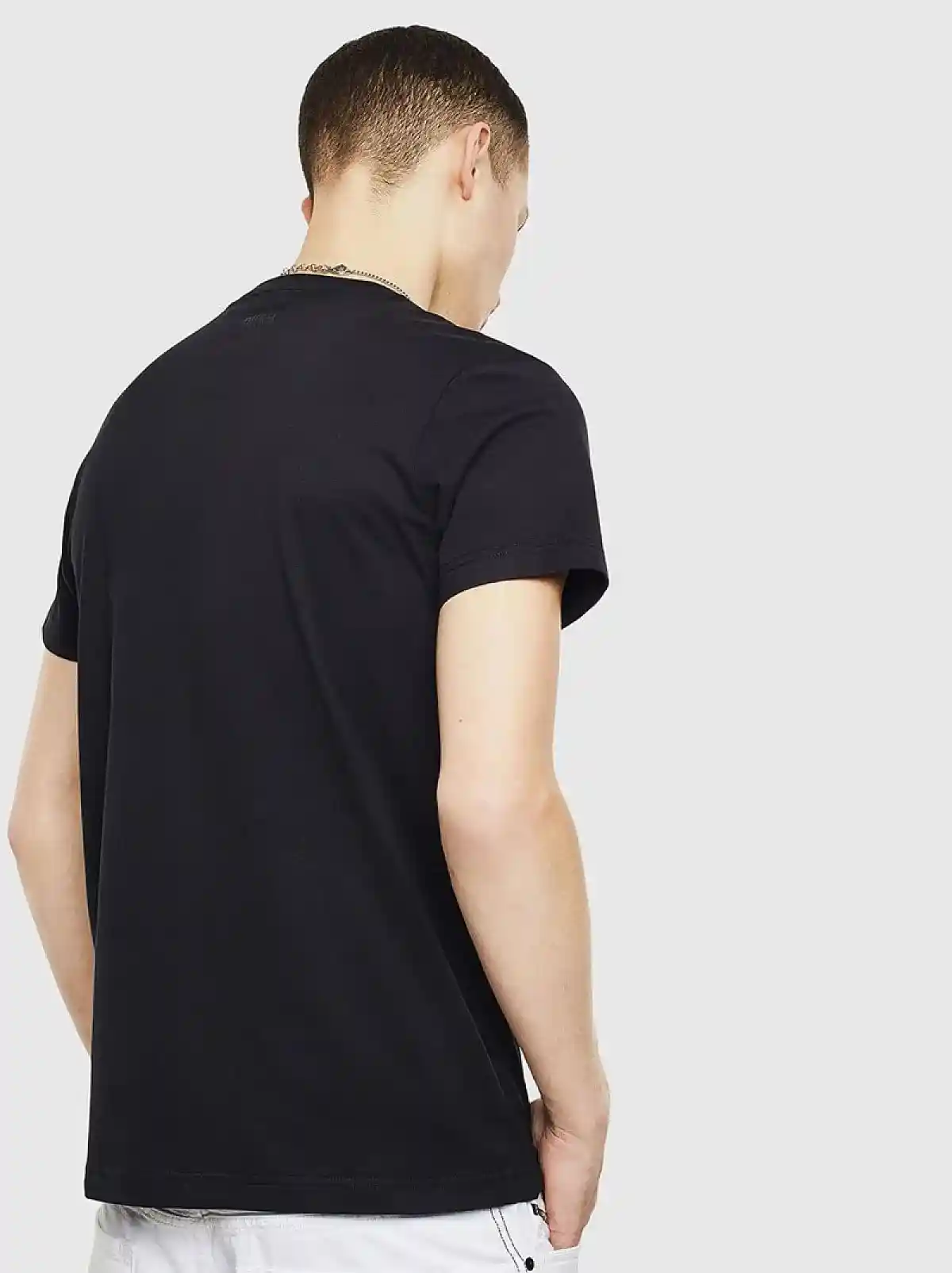 Black T-shirt with jacquard patch