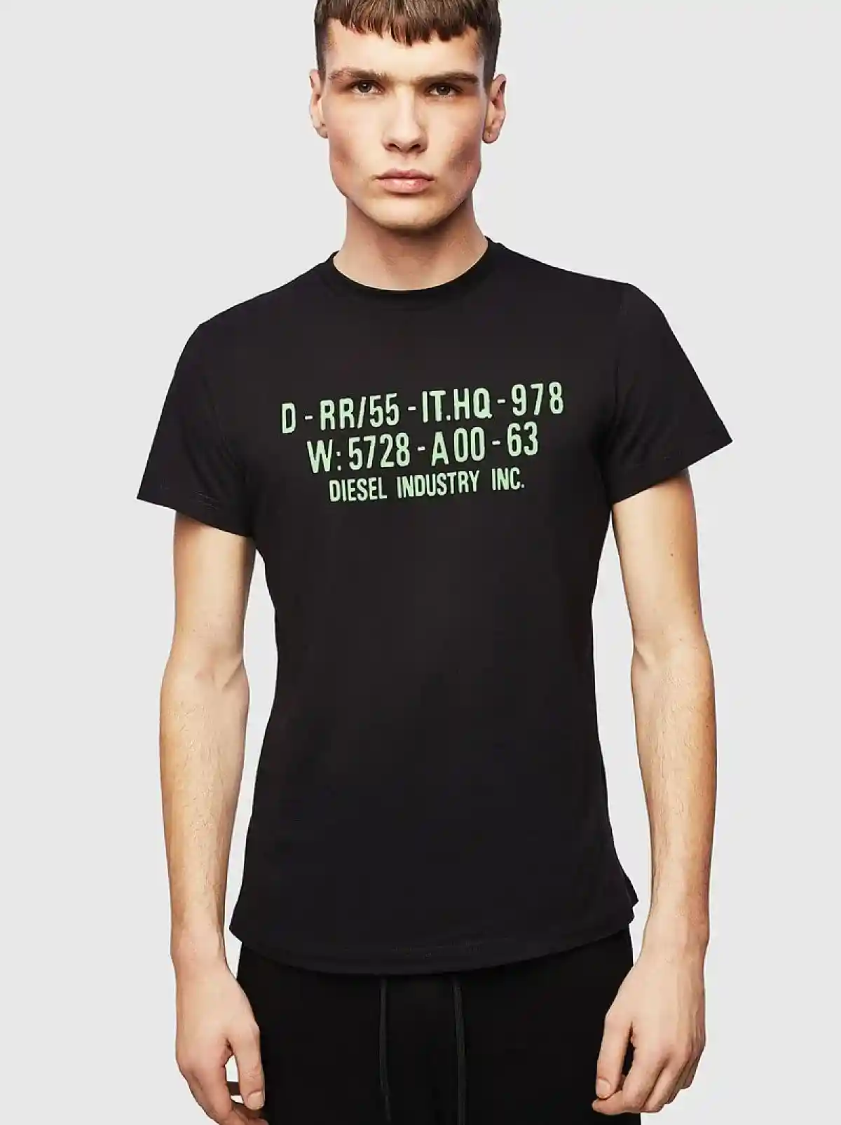 Black T-shirt with faded 978 print