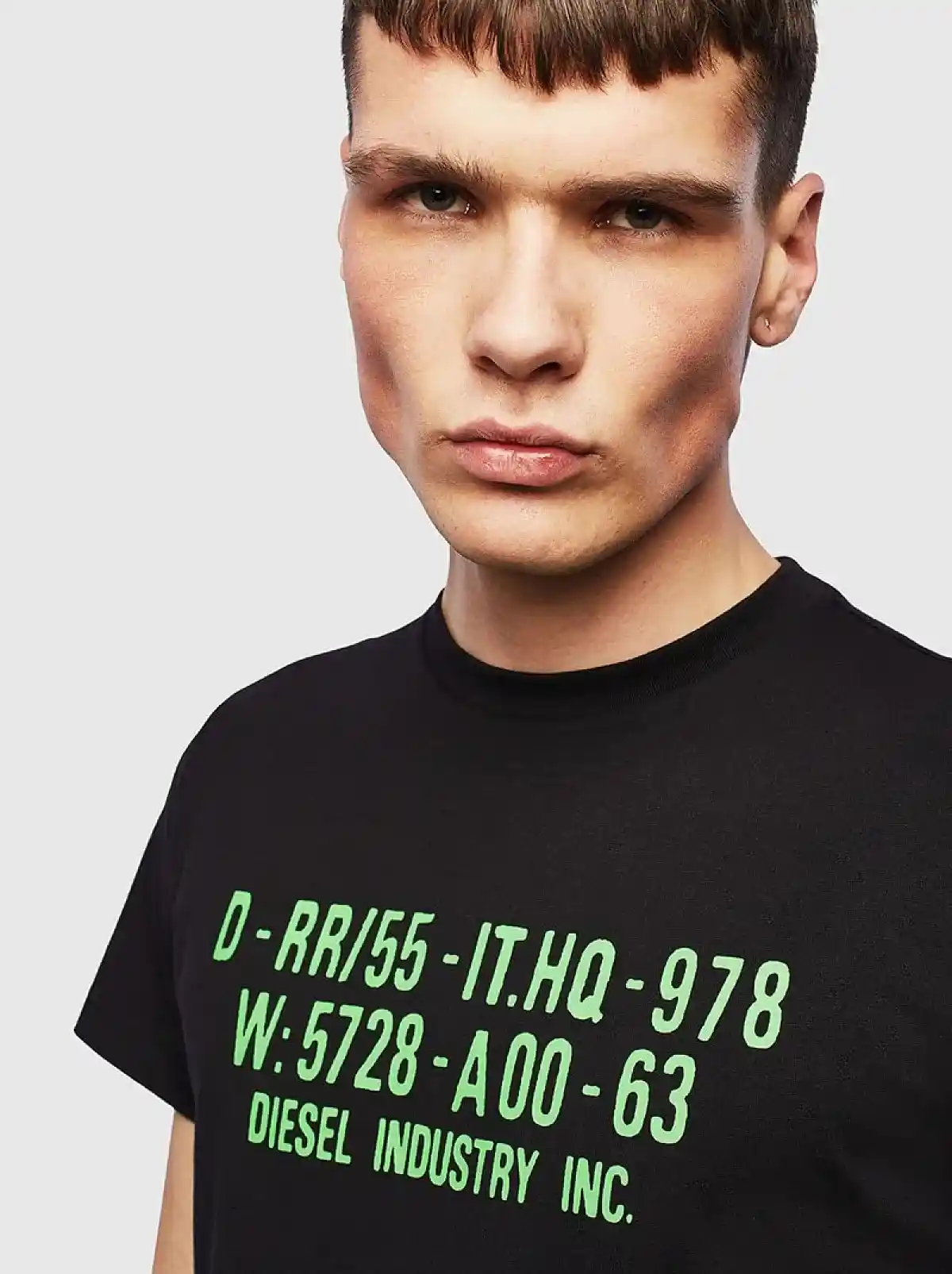 Black T-shirt with faded 978 print