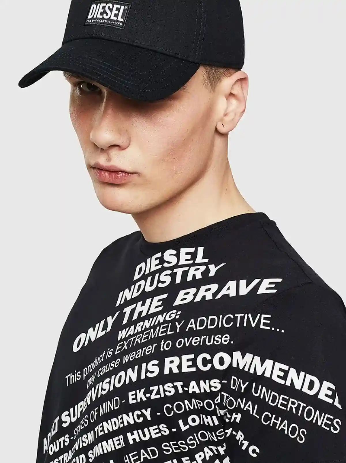 Black T-shirt with slogan print
