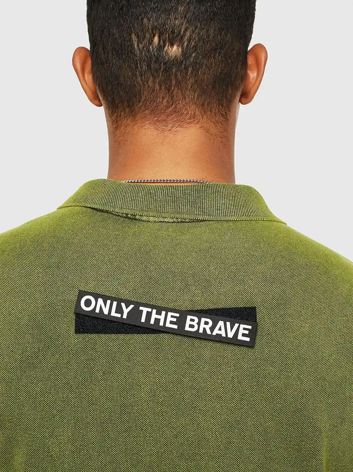 Green Double-dyed polo shirt with patches