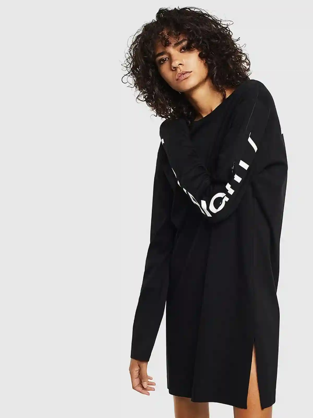 Black Long-sleeved T-shirt with mega logo