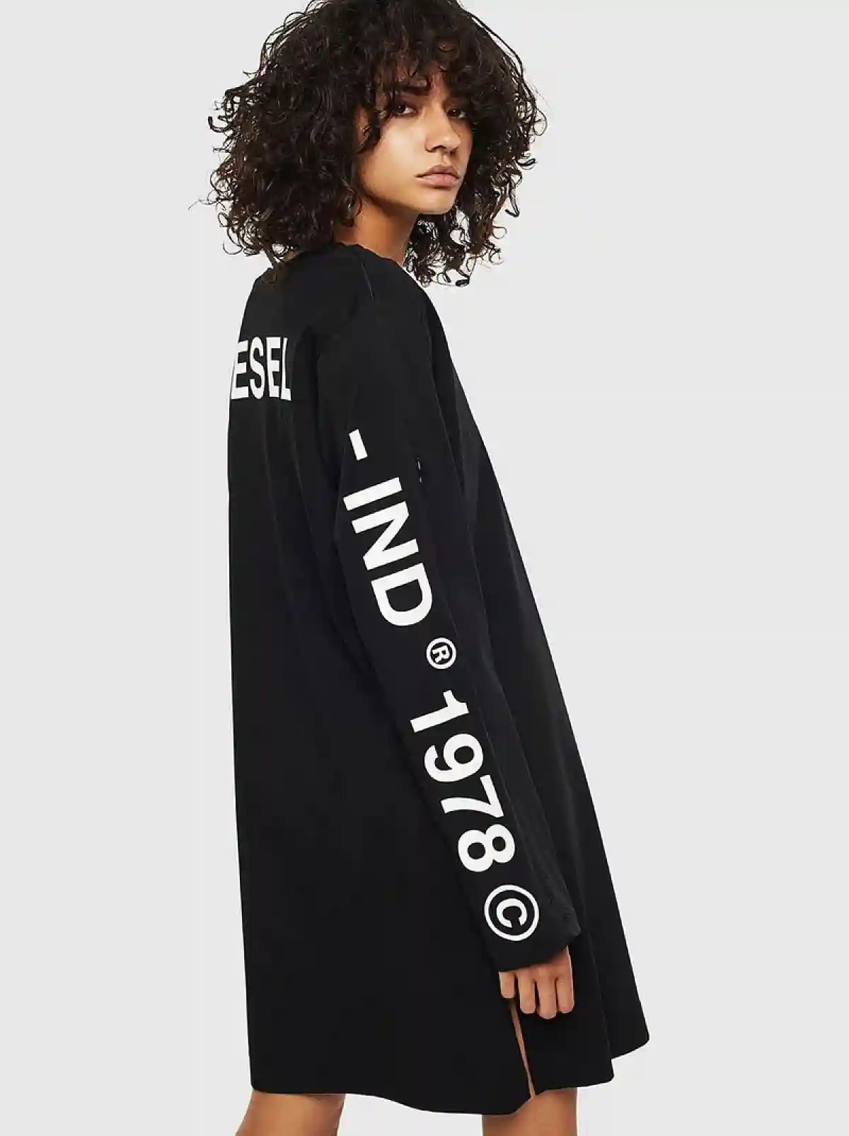 Black Long-sleeved T-shirt with mega logo