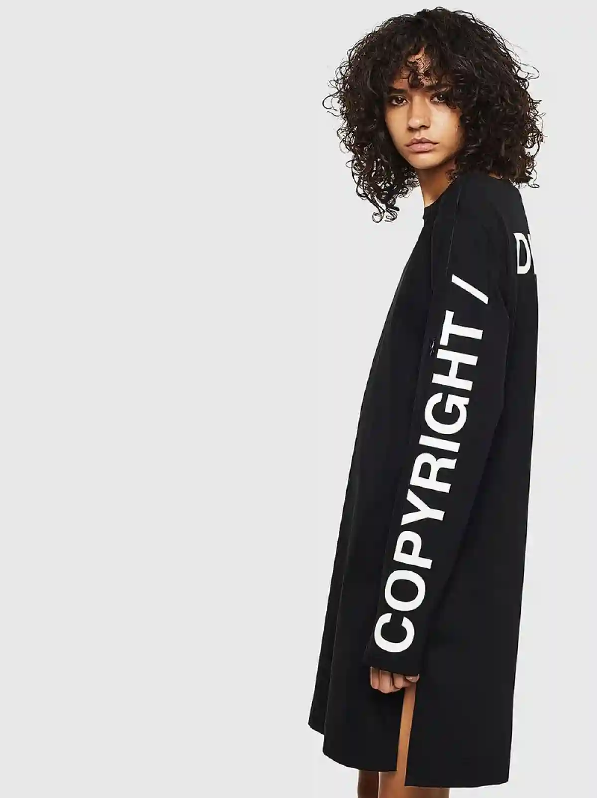 Black Long-sleeved T-shirt with mega logo
