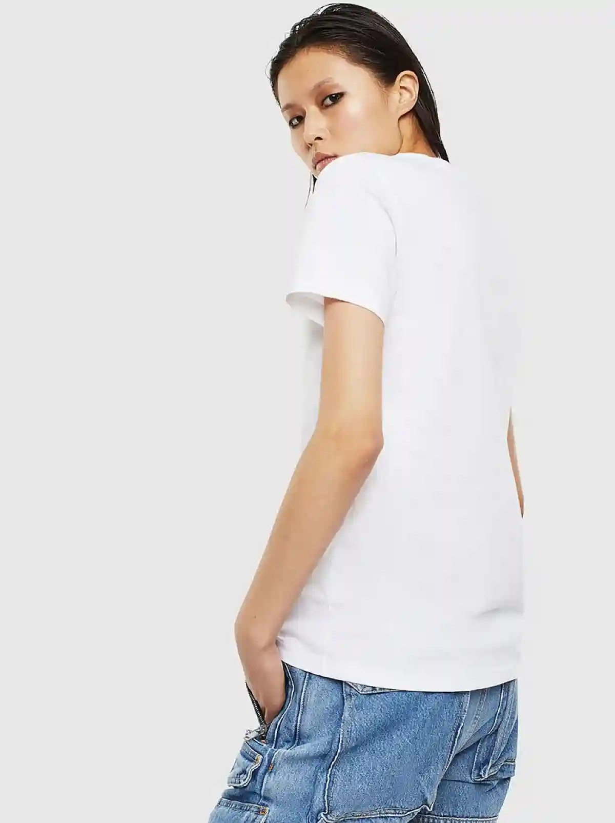White Logo T-shirt with iridescent tape