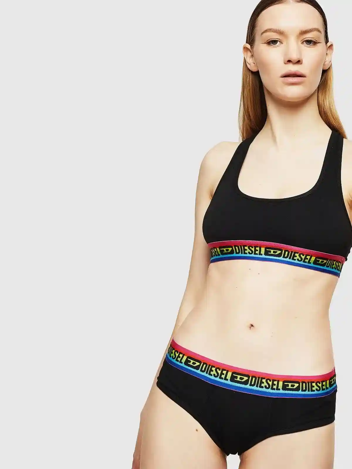 Black Brazilian briefs with Diesel logo
