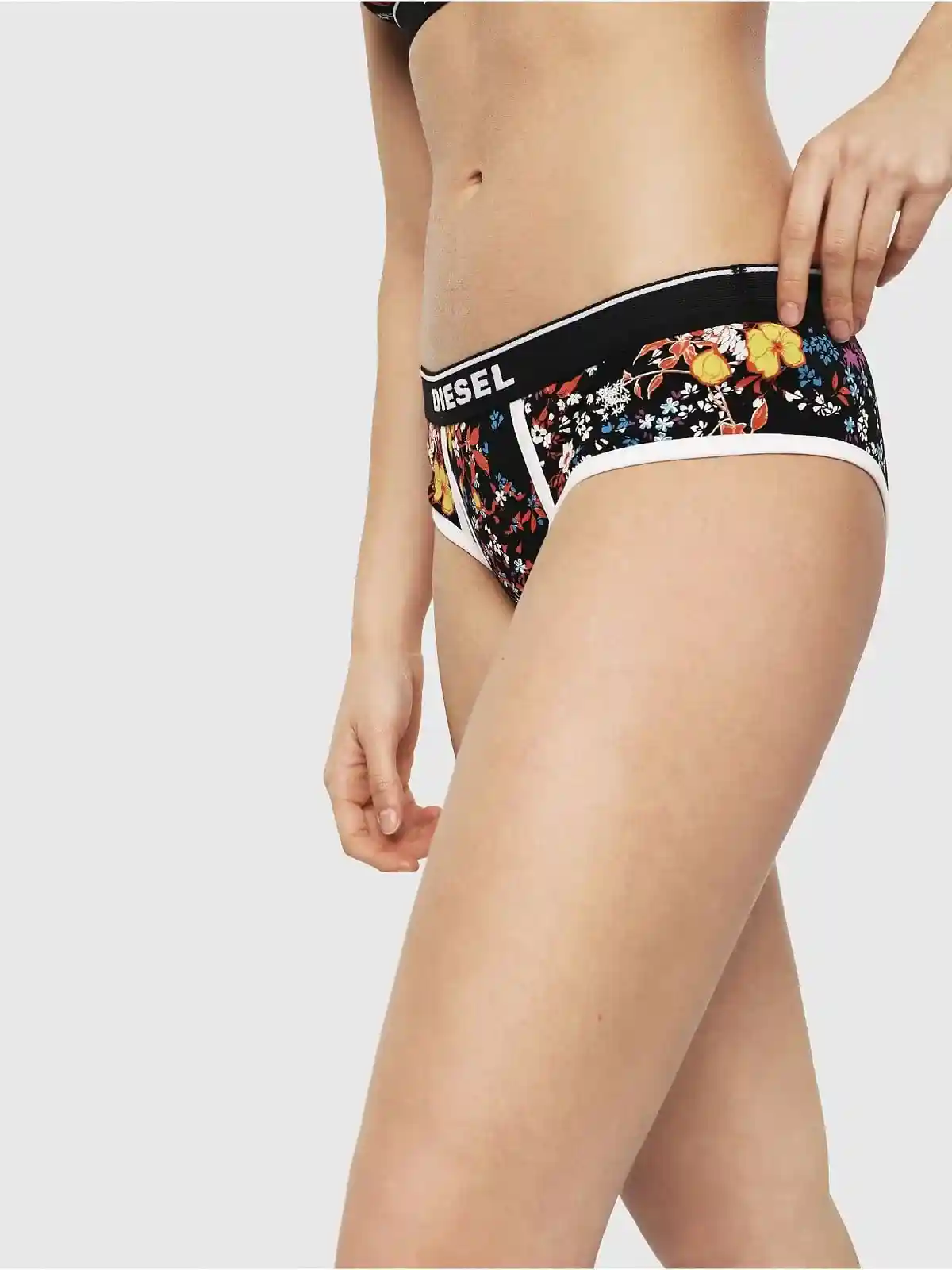 Multicolor and Black Brazilian briefs with floral print