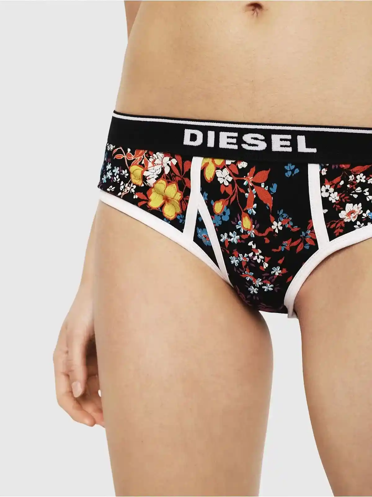 Multicolor and Black Brazilian briefs with floral print