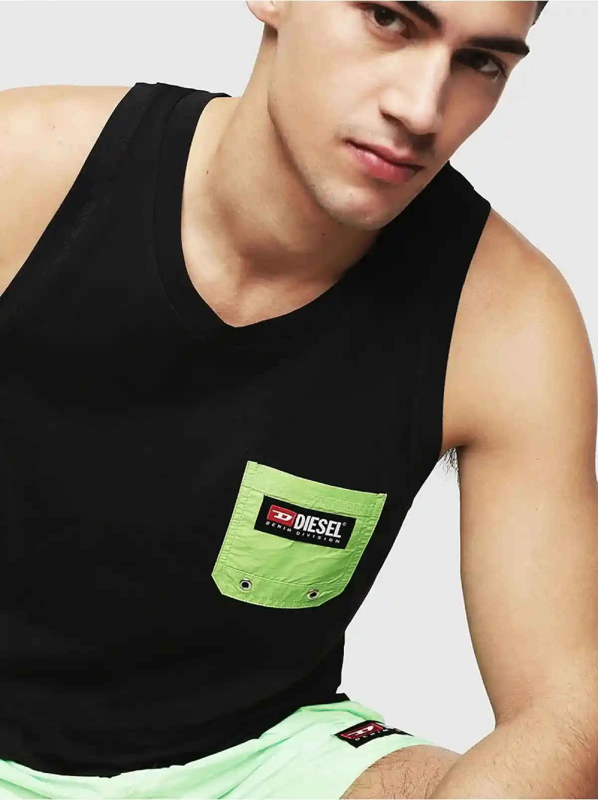 Black Tank top with contrast pocket