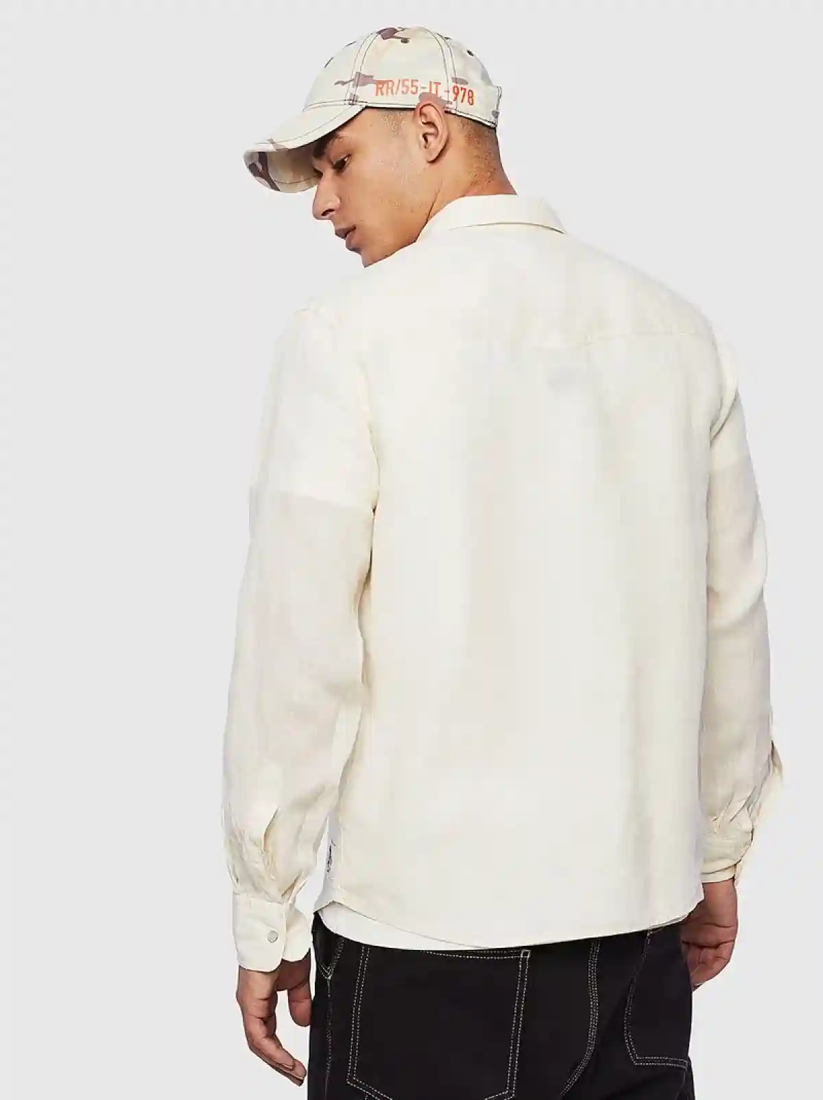 White Western shirt in washed linen