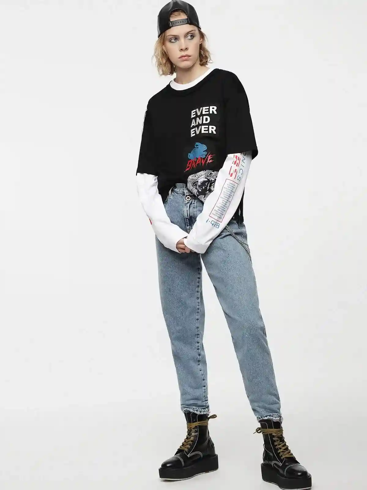 Blue Straight Fit Jeans-Alys