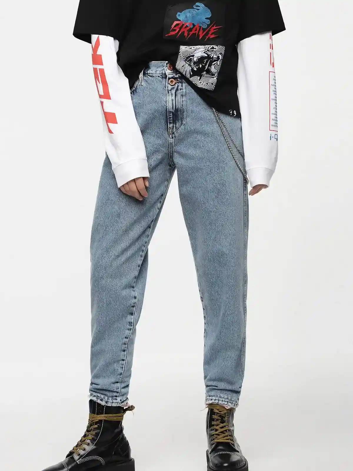 Blue Straight Fit Jeans-Alys