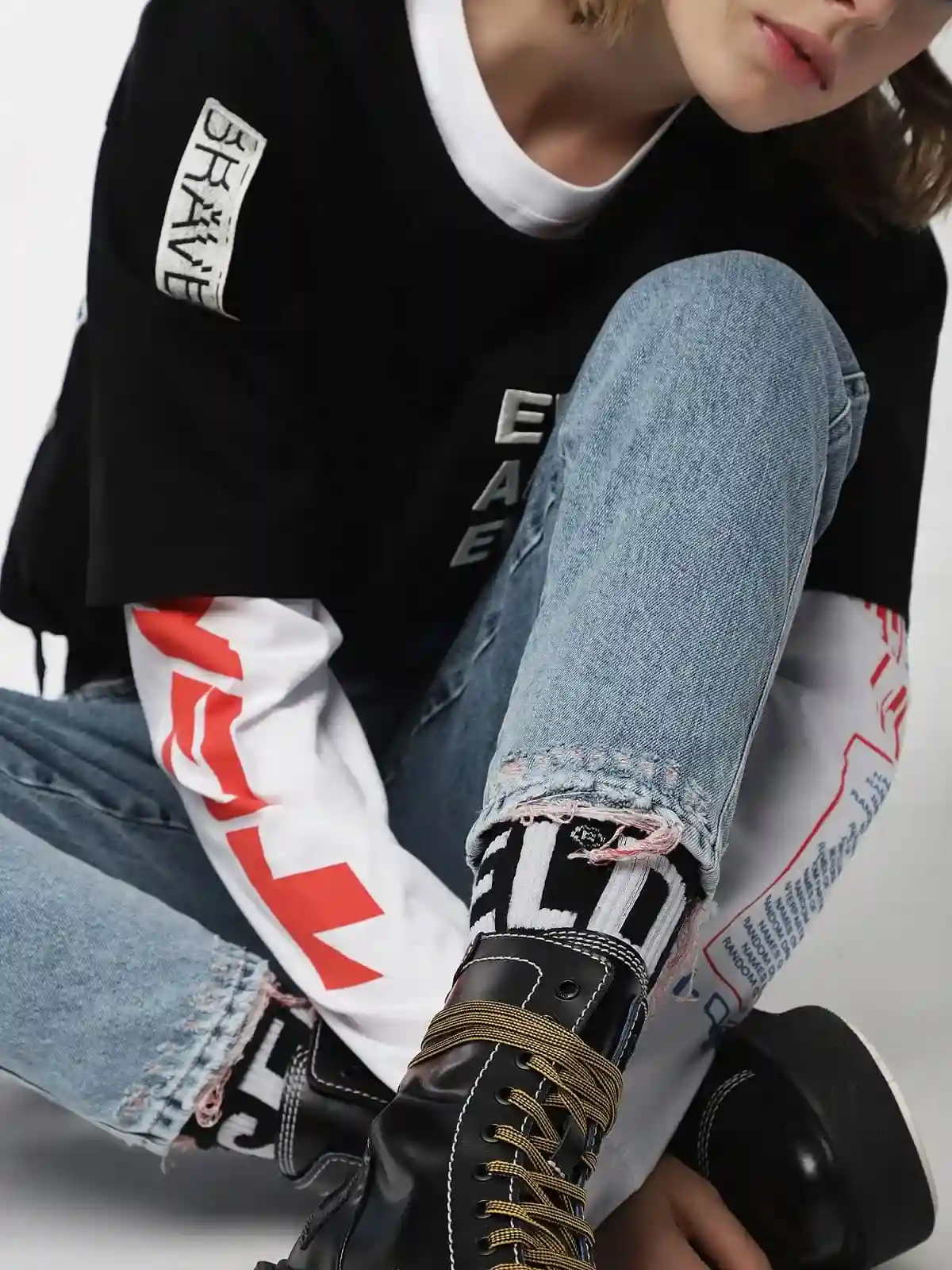 Blue Straight Fit Jeans-Alys