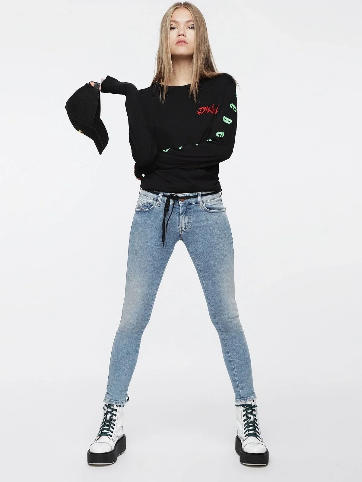 Blue Super Skinny Fit Jeans-Slandy Low