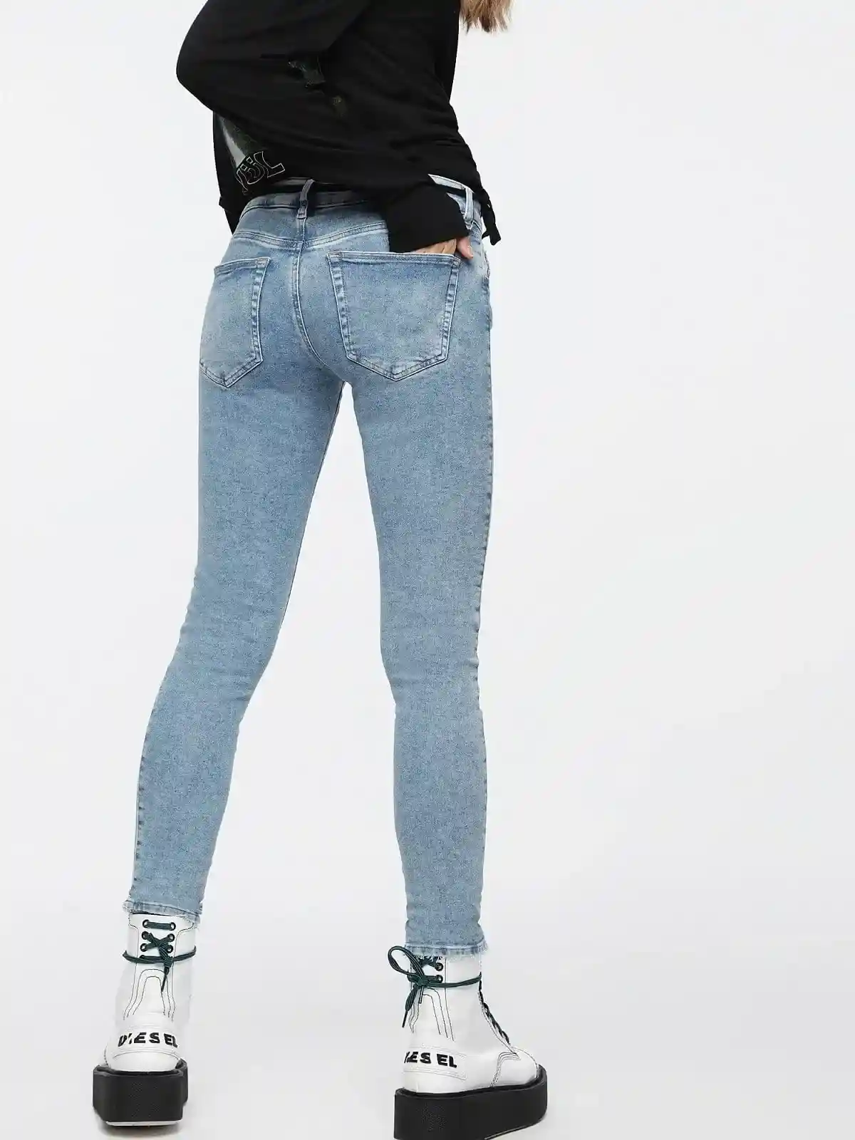Blue Super Skinny Fit Jeans-Slandy Low