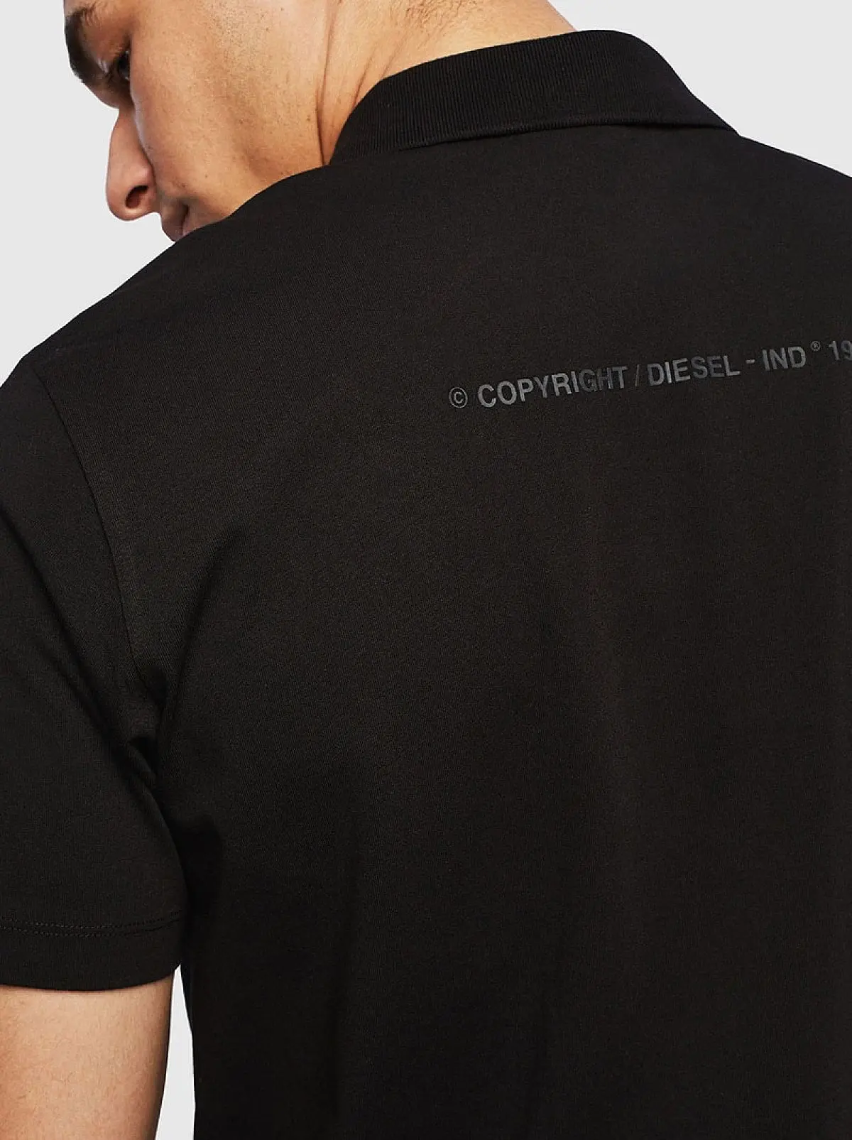 Black Polo shirt with jacquard patches