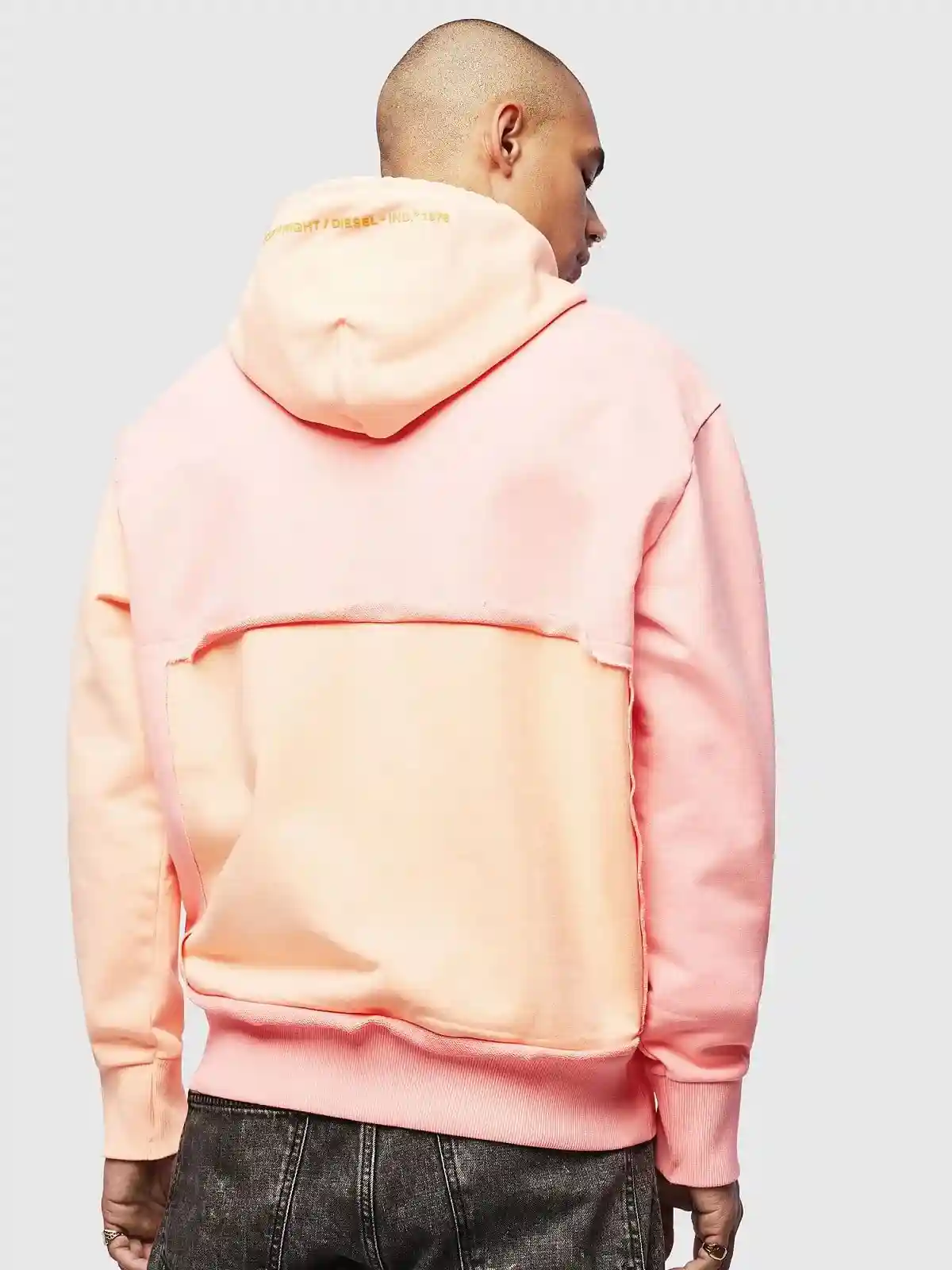 Black Colour-block sweatshirt with raw edges