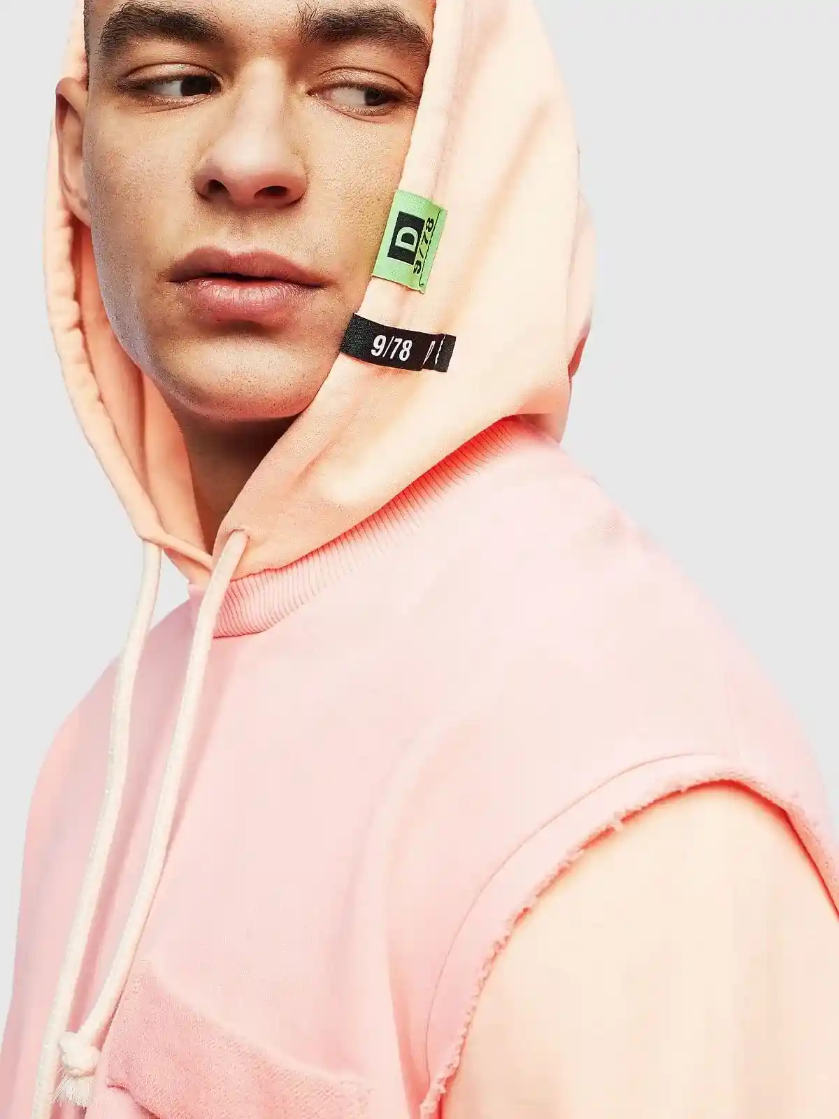 Black Colour-block sweatshirt with raw edges
