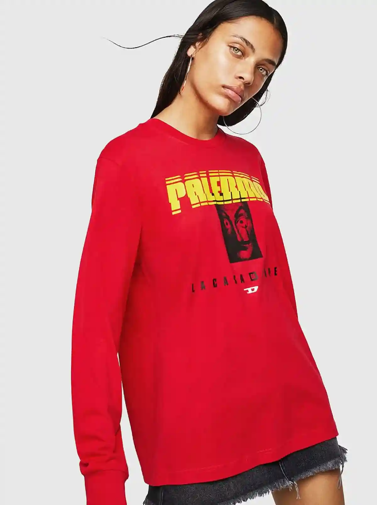 Red Palermo long-sleeve T-Shirt Diesel x La Casa de Papel