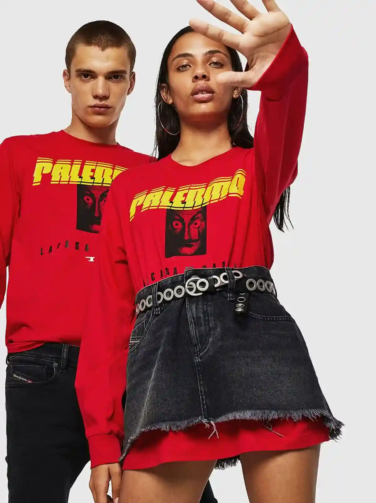 Red Palermo long-sleeve T-Shirt Diesel x La Casa de Papel