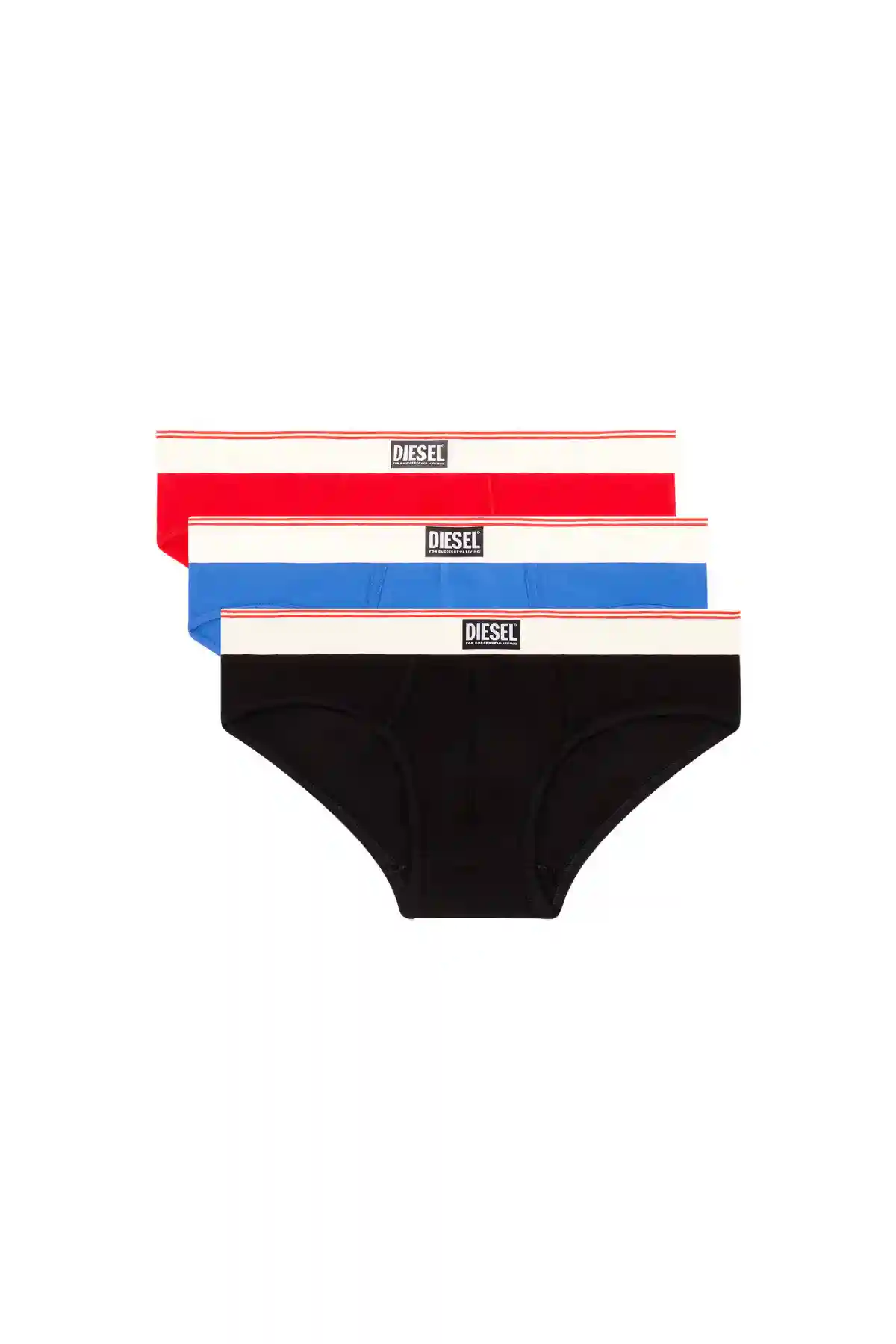 Blue and Red Three-pack nude cotton briefs