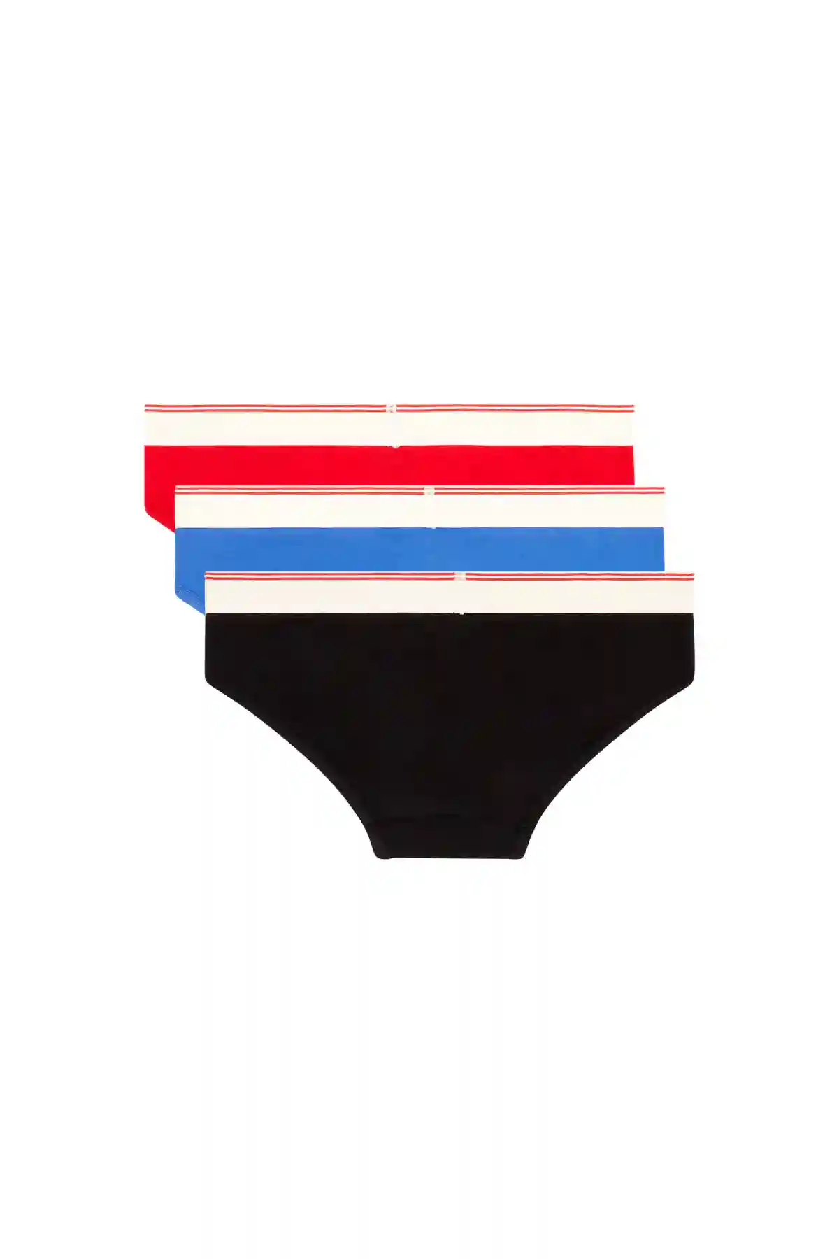 Blue and Red Three-pack nude cotton briefs