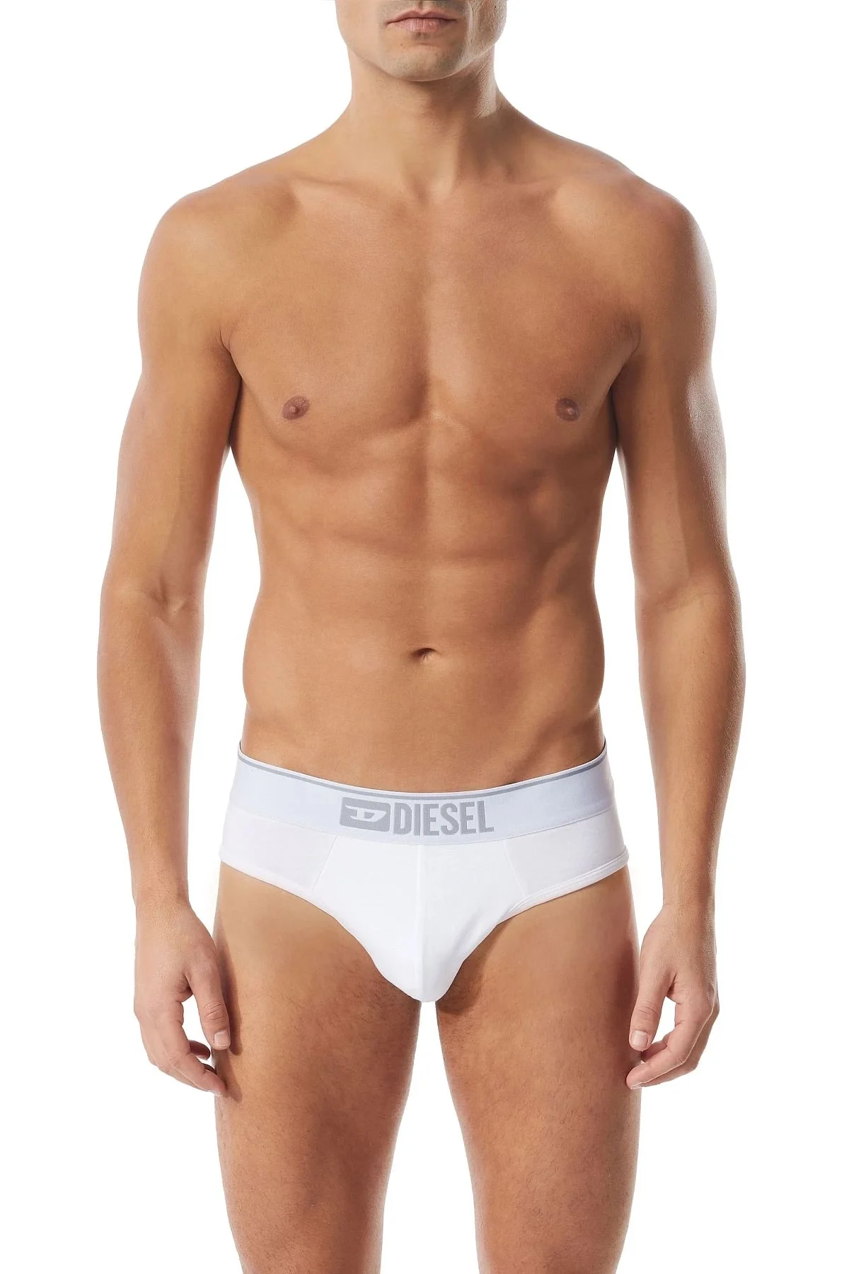 White Three-pack of plain logo briefs